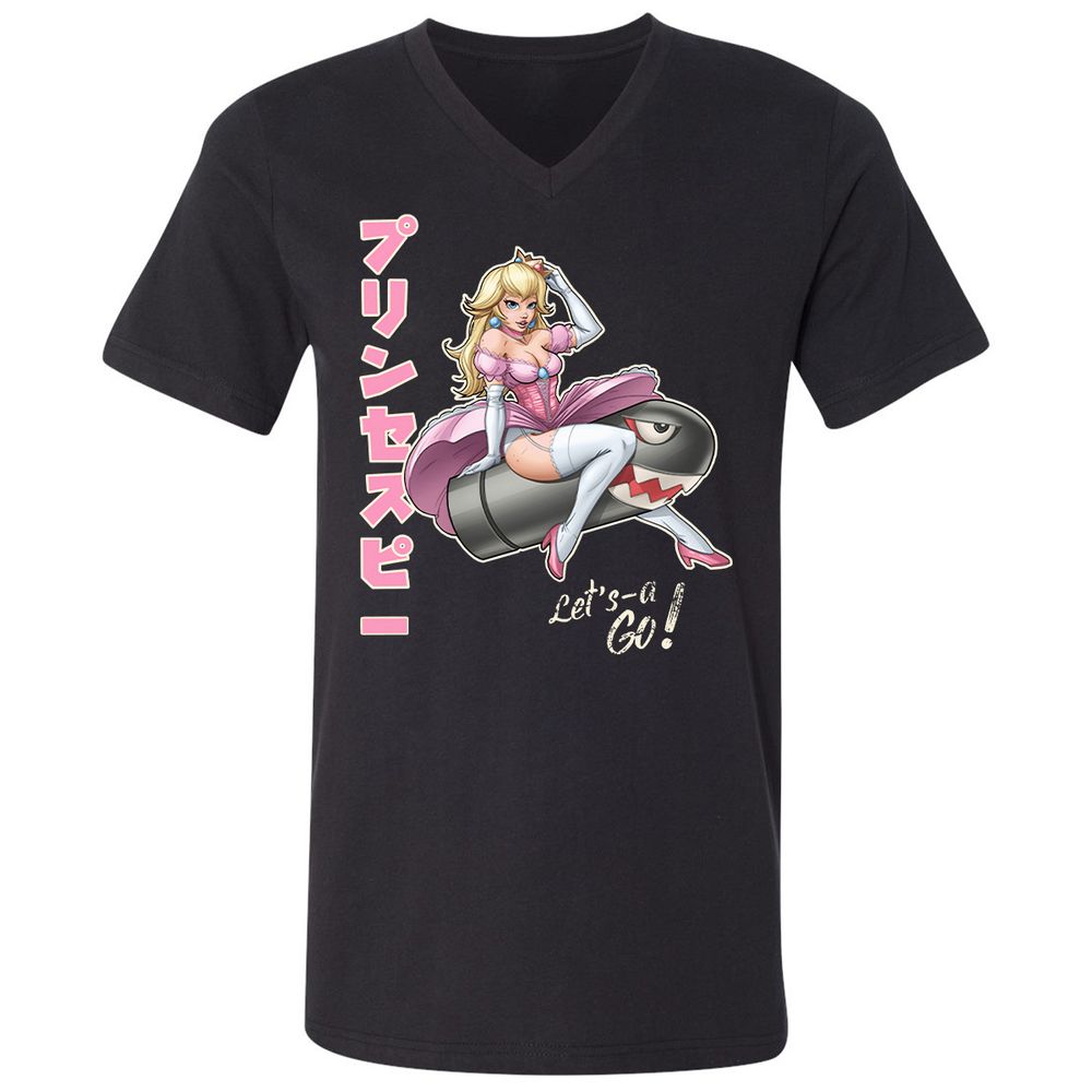 Unisex V-Neck T-Shirt - 6PEE93JC - Black - 1