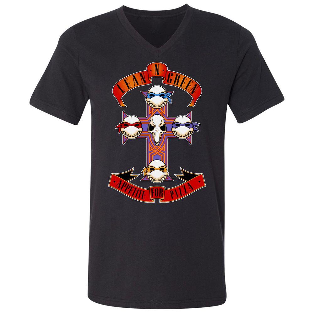 Unisex V-Neck T-Shirt - 5VHLB8M8 - Black - 1