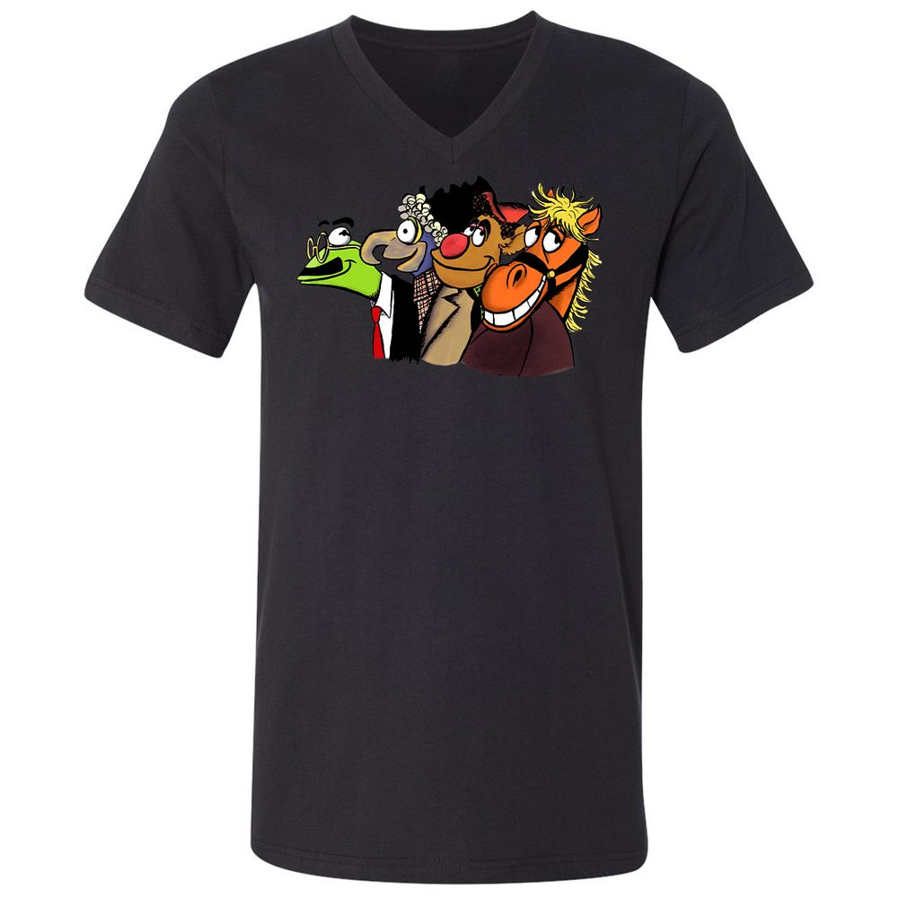 Unisex V-Neck T-Shirt - F55KCSVX - Black - 1