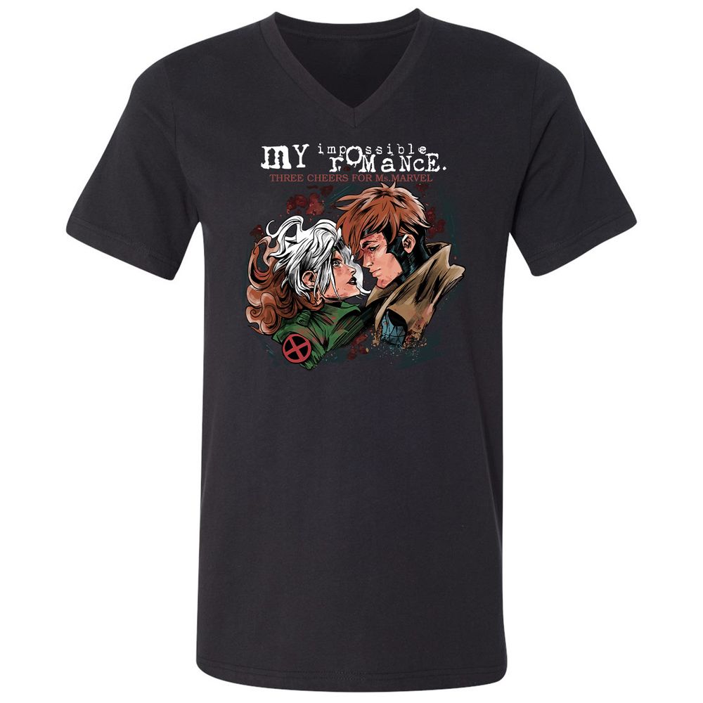 Unisex V-Neck T-Shirt - R79XZXU3 - Black - 1