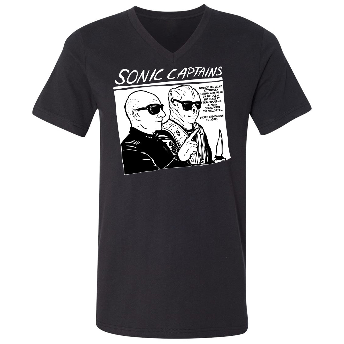 Unisex V-Neck T-Shirt - 89MD243Z - Black - 1