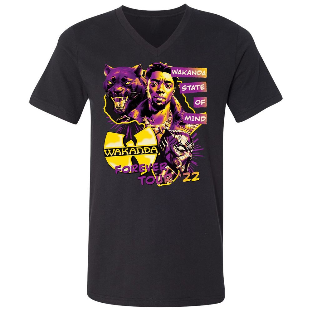 Unisex V-Neck T-Shirt - M84ZT2BX - Black - 1