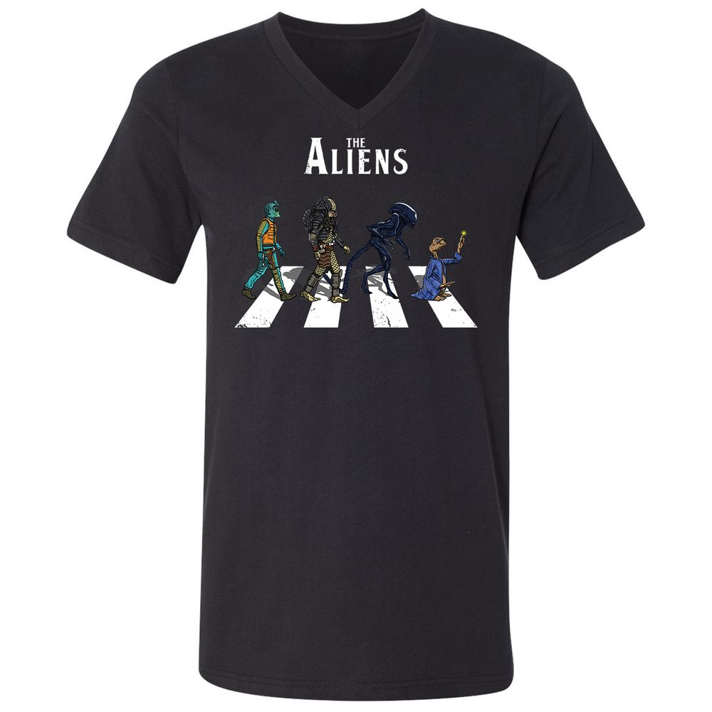 Unisex V-Neck T-Shirt - A22VMUFS - Black - 1