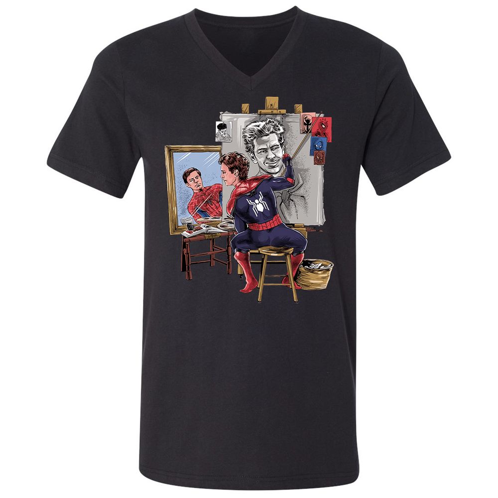 Unisex V-Neck T-Shirt - NHQ8TF3B - Black - 1