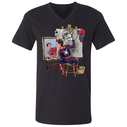 Unisex V-Neck T-Shirt - NHQ8TF3B - Black - 1