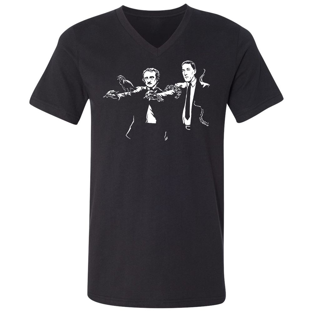 Unisex V-Neck T-Shirt - FSHCEVVY - Black - 1
