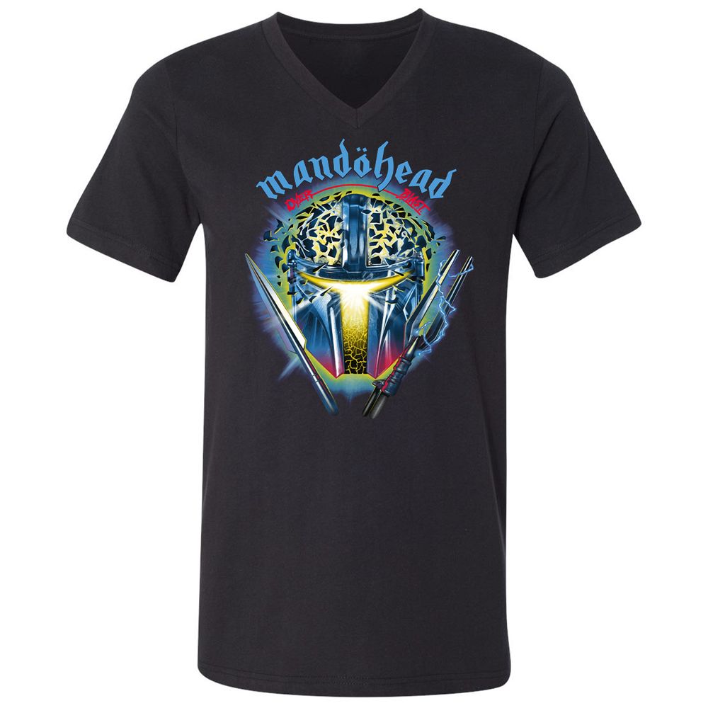 Unisex V-Neck T-Shirt - RM5U8C41 - Black - 1