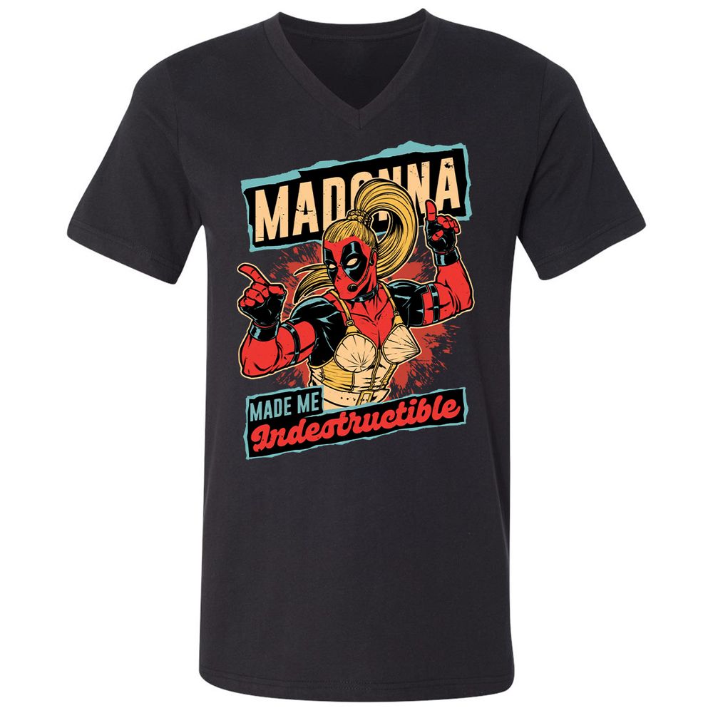 Unisex V-Neck T-Shirt - 56MZ2KV2 - Black - 1