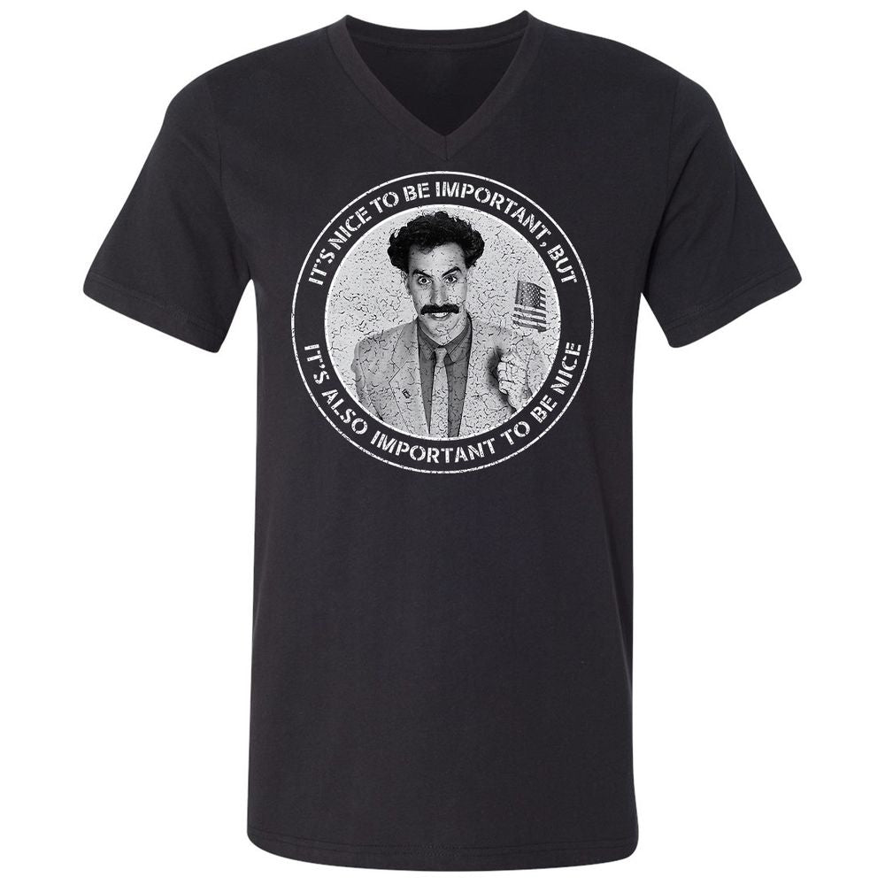 Unisex V-Neck T-Shirt - 8R6YN6KL - Black - 1