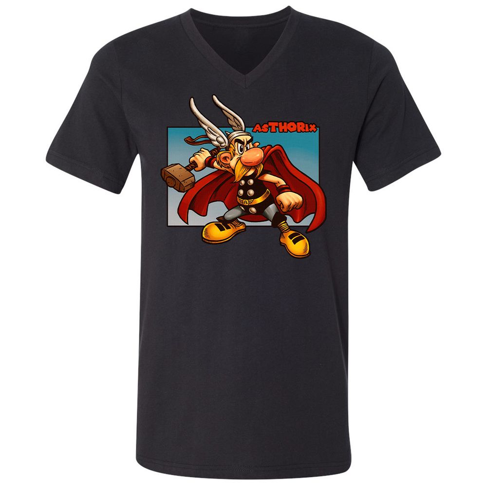 Unisex V-Neck T-Shirt - CK4KJGUY - Black - 1