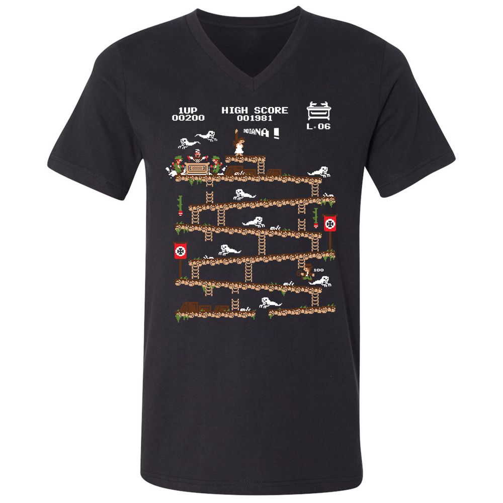 Unisex V-Neck T-Shirt - 34H8G4Y3 - Black - 1