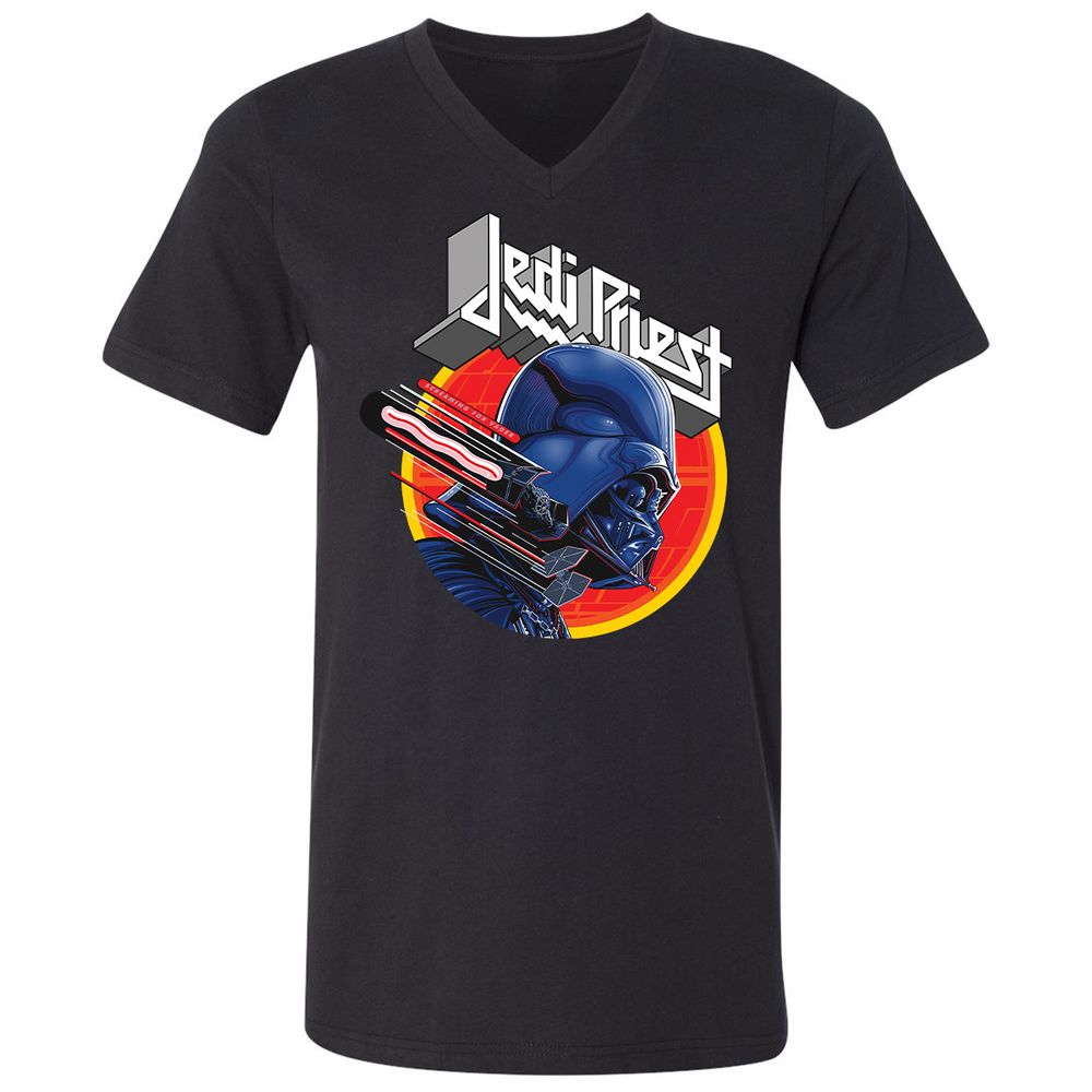 Unisex V-Neck T-Shirt - 6QAXL8WD - Black - 1