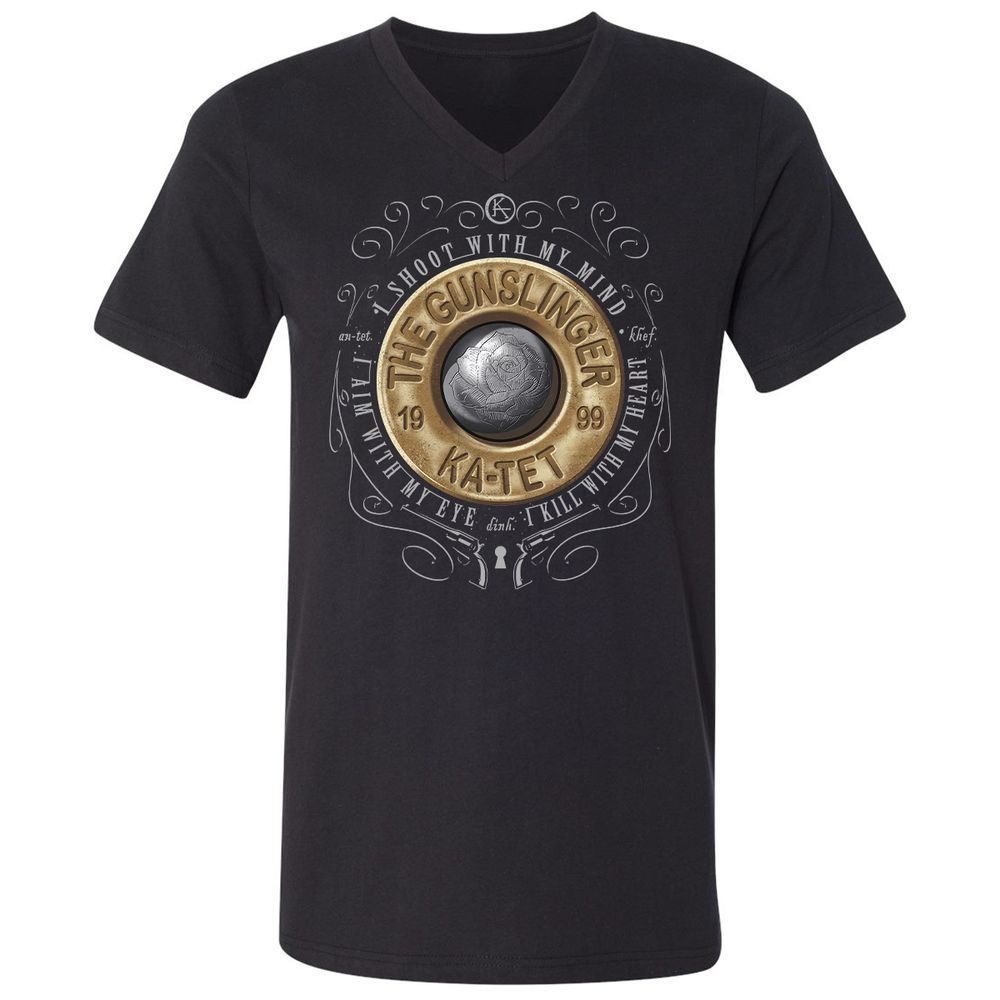 Unisex V-Neck T-Shirt - DRAVR23A - Black - 1