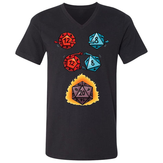 Unisex V-Neck T-Shirt - T1C7CTR4 - Black - 1