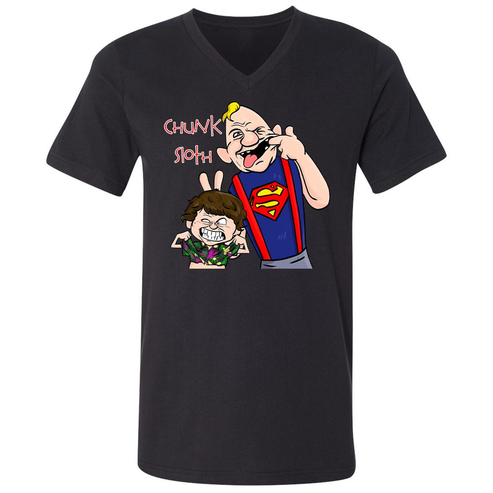 Unisex V-Neck T-Shirt - Q6A1HSZ3 - Black - 1