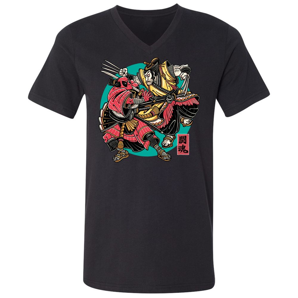 Unisex V-Neck T-Shirt - 96XJGKU9 - Black - 1