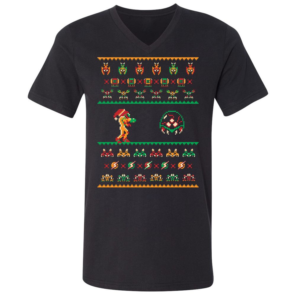 Unisex V-Neck T-Shirt - D5TCENJ3 - Black - 1