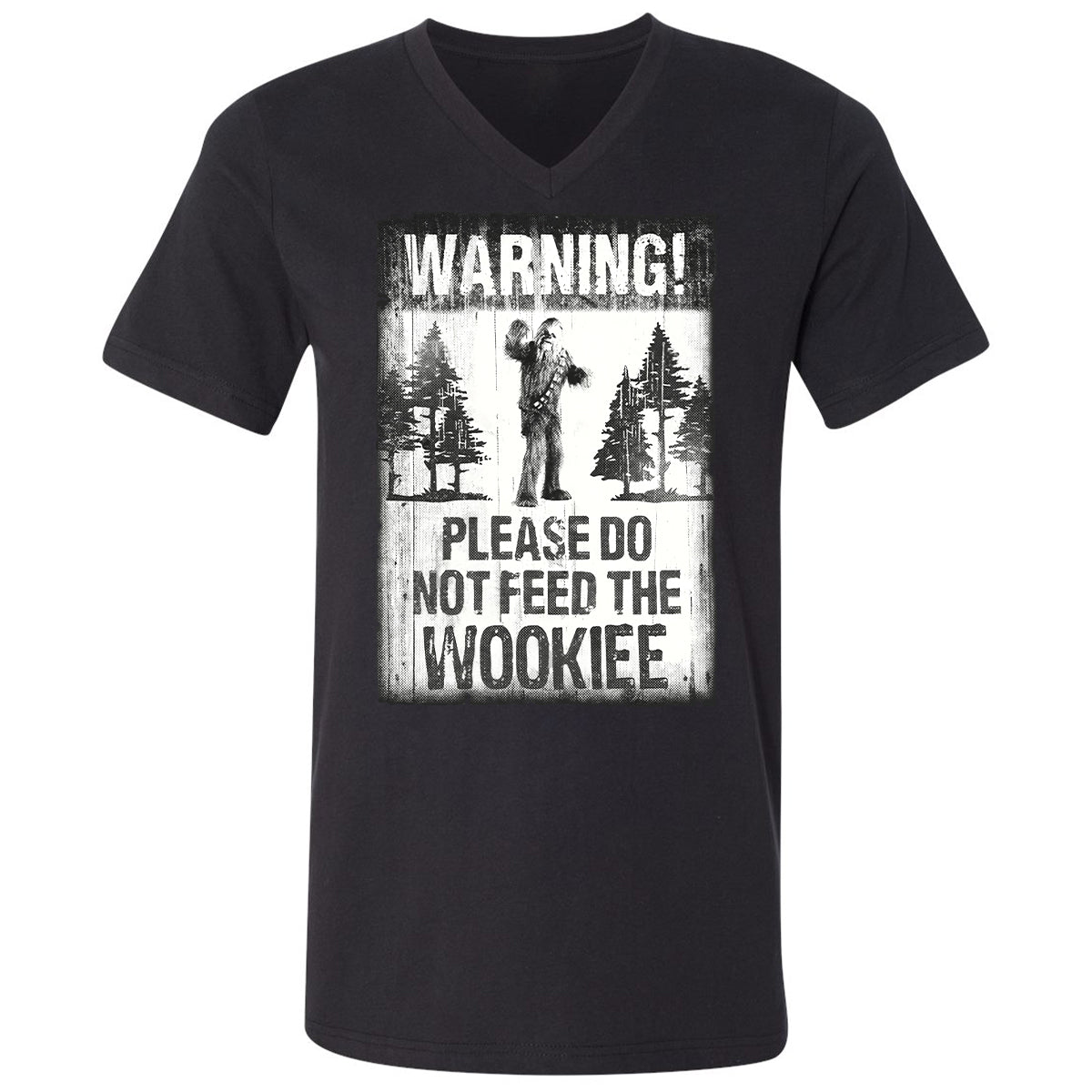 Unisex V-Neck T-Shirt - YQJ4CHL3 - Black - 1