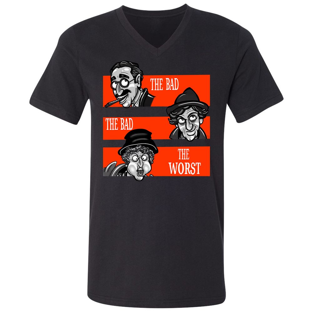 Unisex V-Neck T-Shirt - YXNJ74KD - Black - 1
