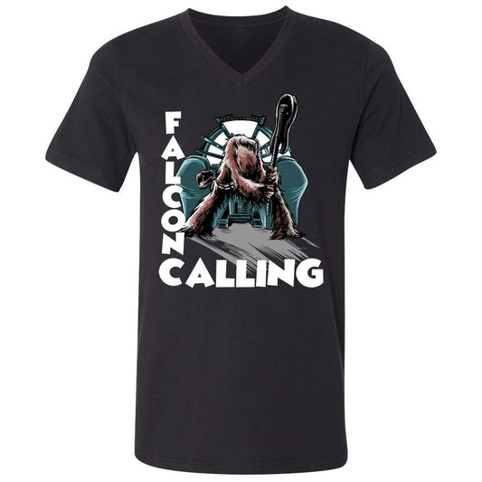 Unisex V-Neck T-Shirt - DHP3KXJJ - Black - 1