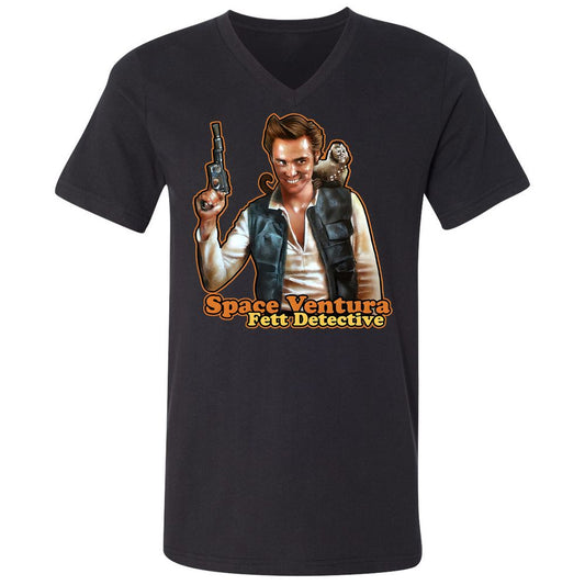 Unisex V-Neck T-Shirt - TS3KR6DQ - Black - 1