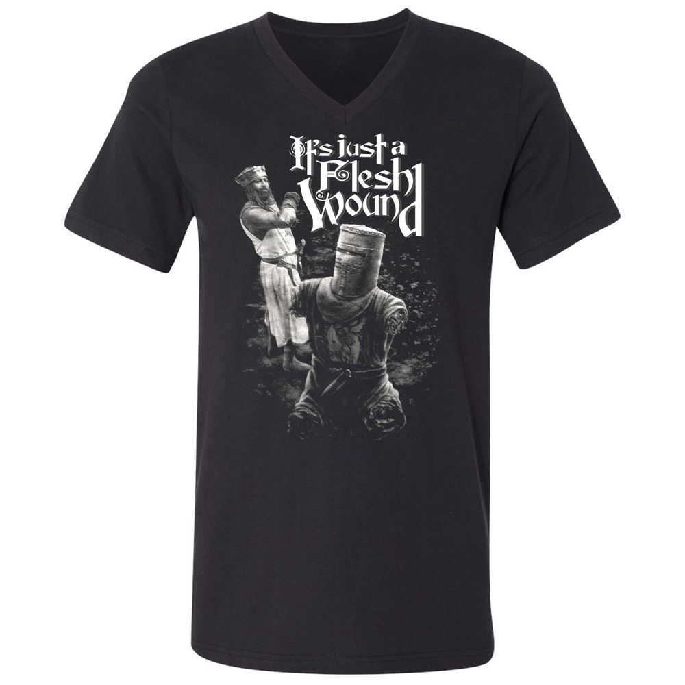 Unisex V-Neck T-Shirt - 3RX4WKVB - Black - 1