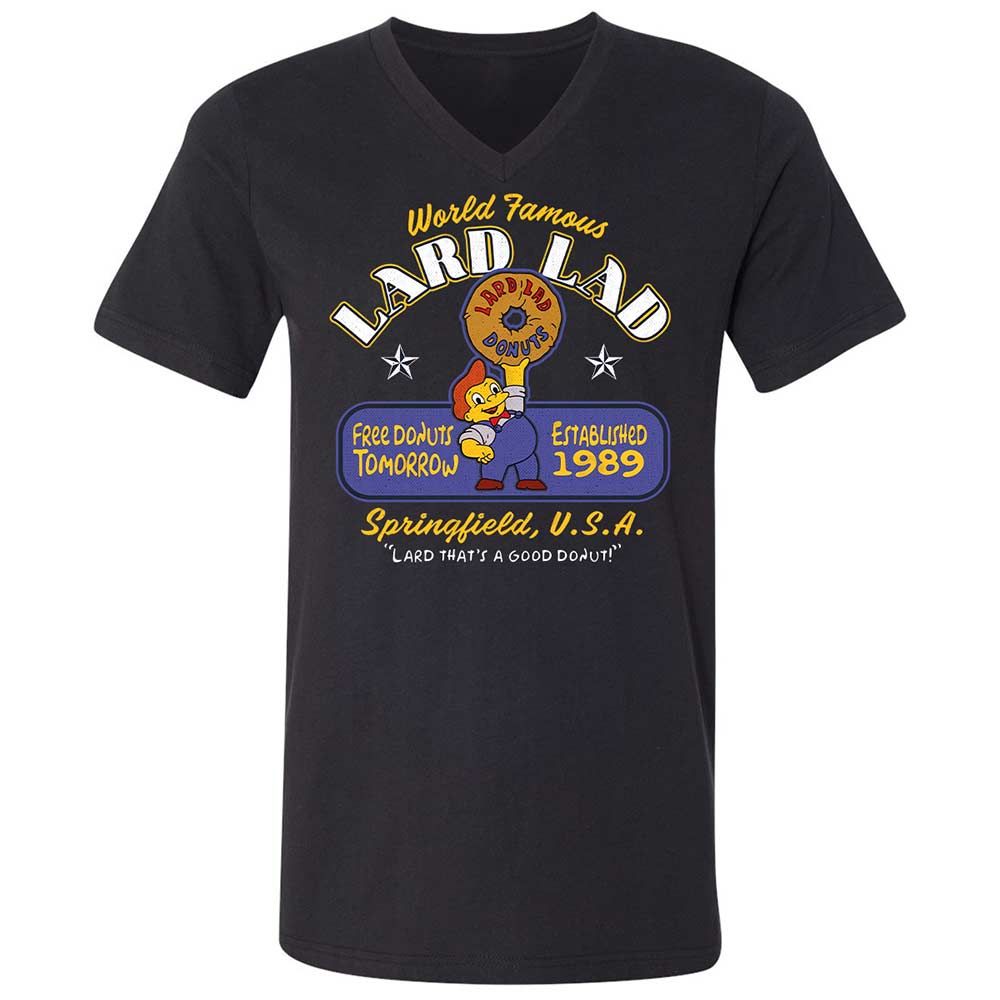 Unisex V-Neck T-Shirt - Y7LG7PQW - Black - 1
