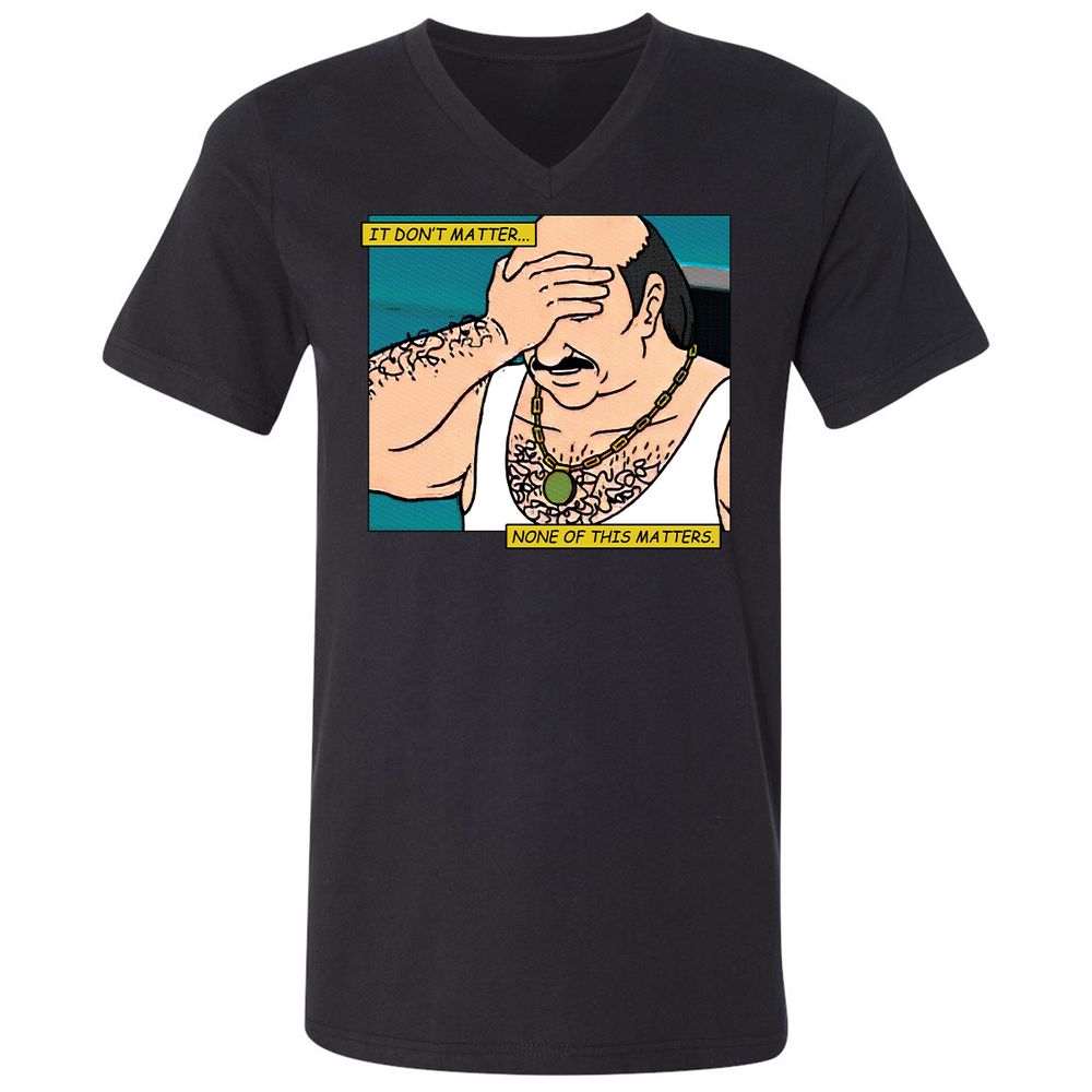Unisex V-Neck T-Shirt - T9ZCHEDZ - Black - 1