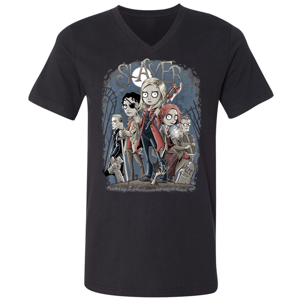 Unisex V-Neck T-Shirt - X28B66NS - Black - 1