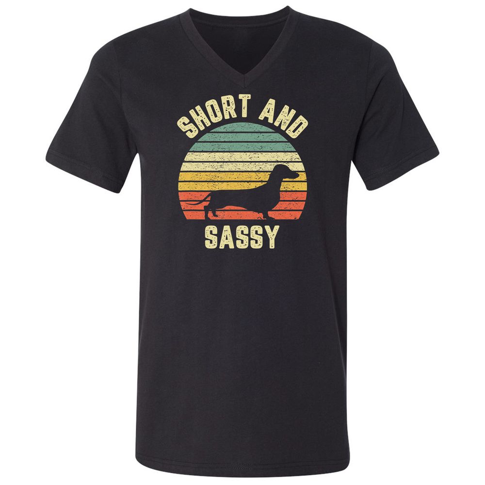 Unisex V-Neck T-Shirt - XU1HRA42 - Black - 1