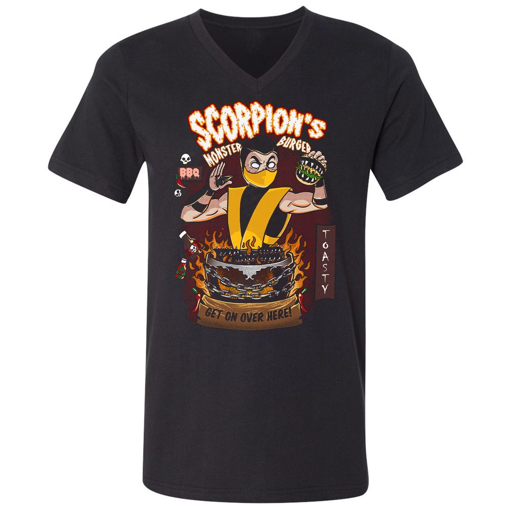 Unisex V-Neck T-Shirt - JX8JKURX - Black - 1