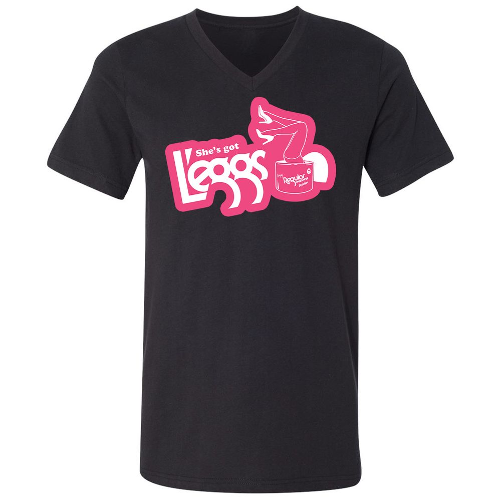 Unisex V-Neck T-Shirt - 6LR8ZKR5 - Black - 1