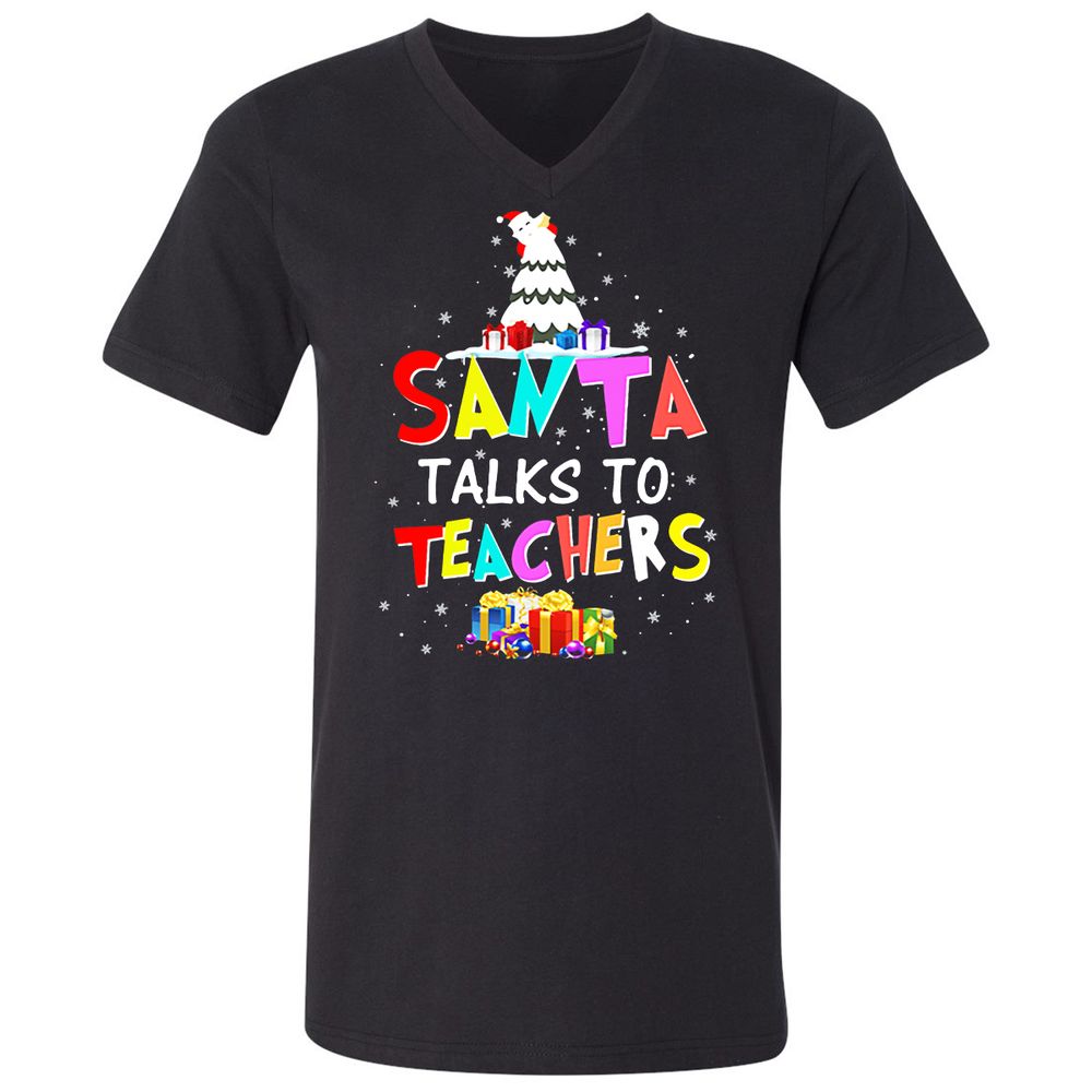 Unisex V-Neck T-Shirt - DWJW9GUA - Black - 1
