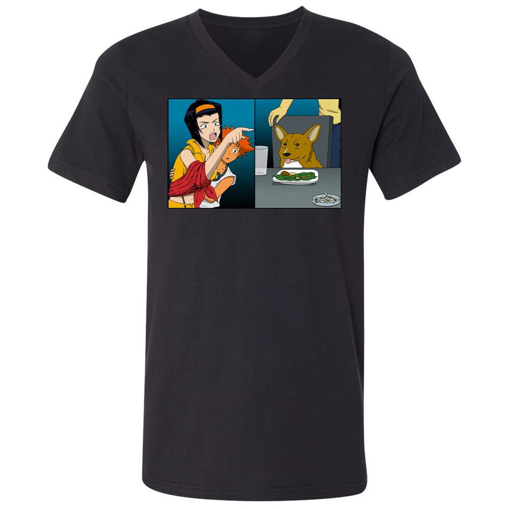Unisex V-Neck T-Shirt - XVKXJB5G - Black - 1