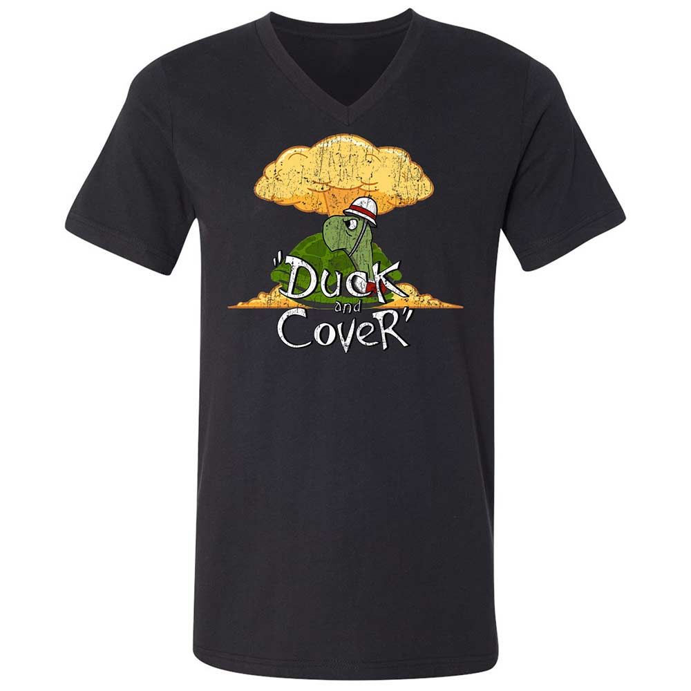 Unisex V-Neck T-Shirt - 36XJ19J9 - Black - 1