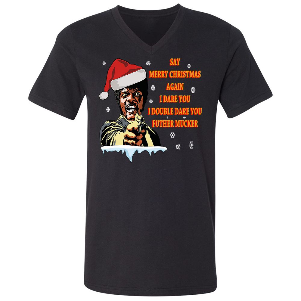 Unisex V-Neck T-Shirt - FHMH5ACD - Black - 1