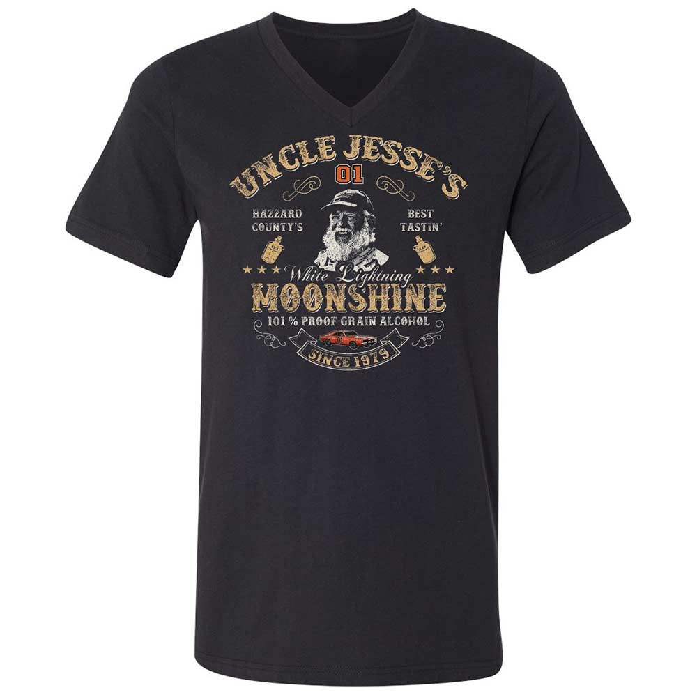 Unisex V-Neck T-Shirt - QD3D4XU5 - Black - 1