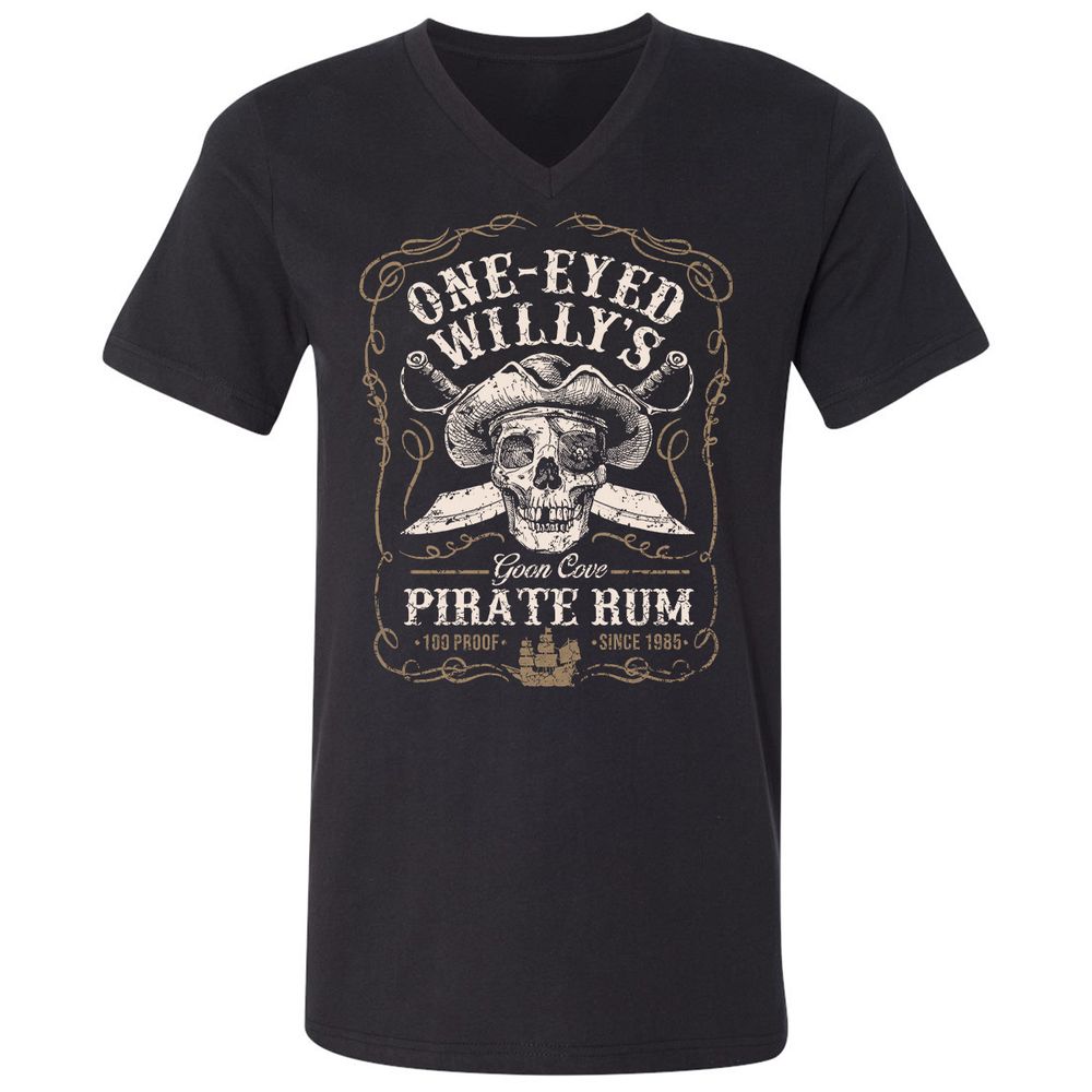 Unisex V-Neck T-Shirt - ZDDBQVYW - Black - 1