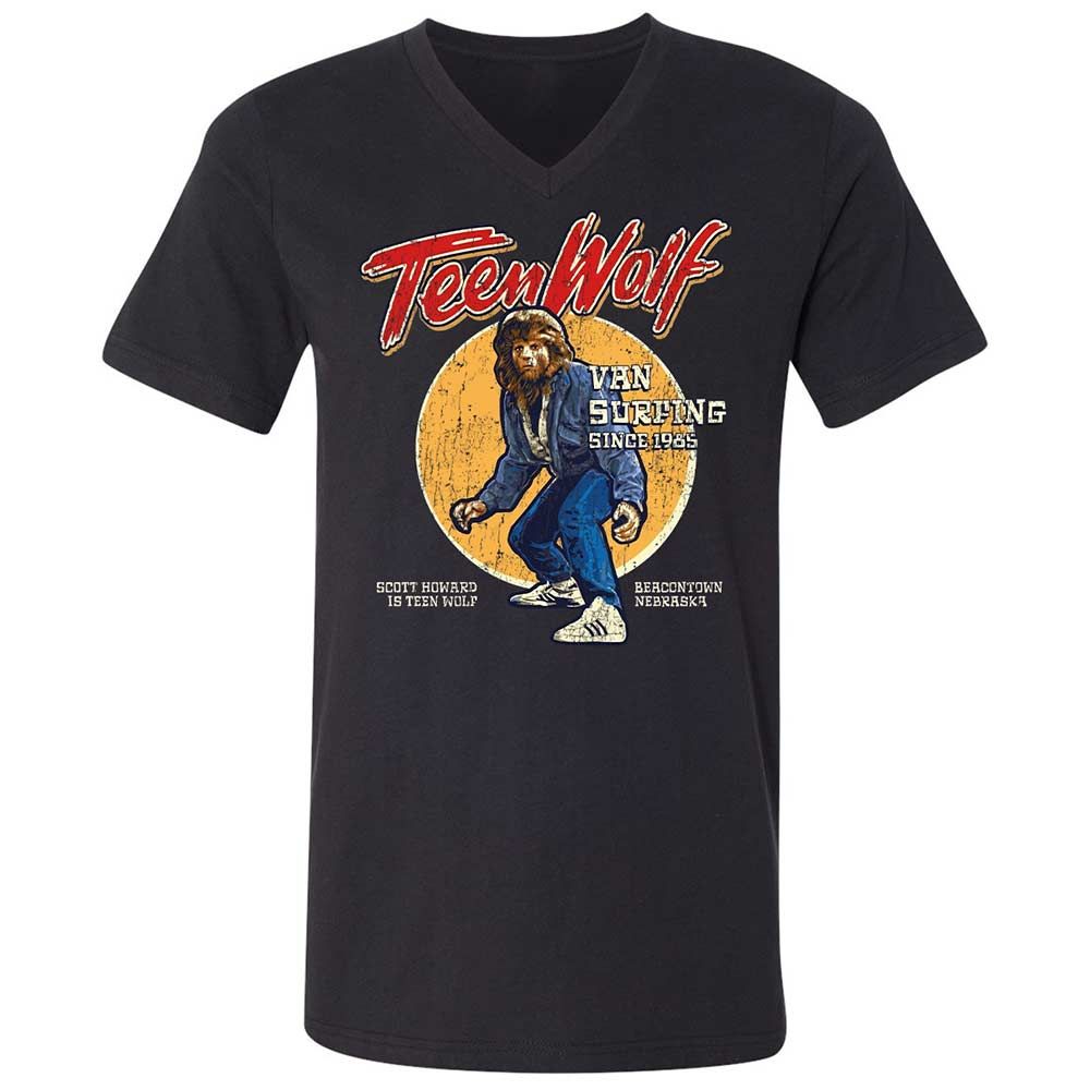 Unisex V-Neck T-Shirt - R9XFT5J6 - Black - 1