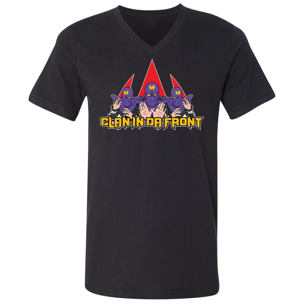 Unisex V-Neck T-Shirt - CRAVB8AX - Black - 1