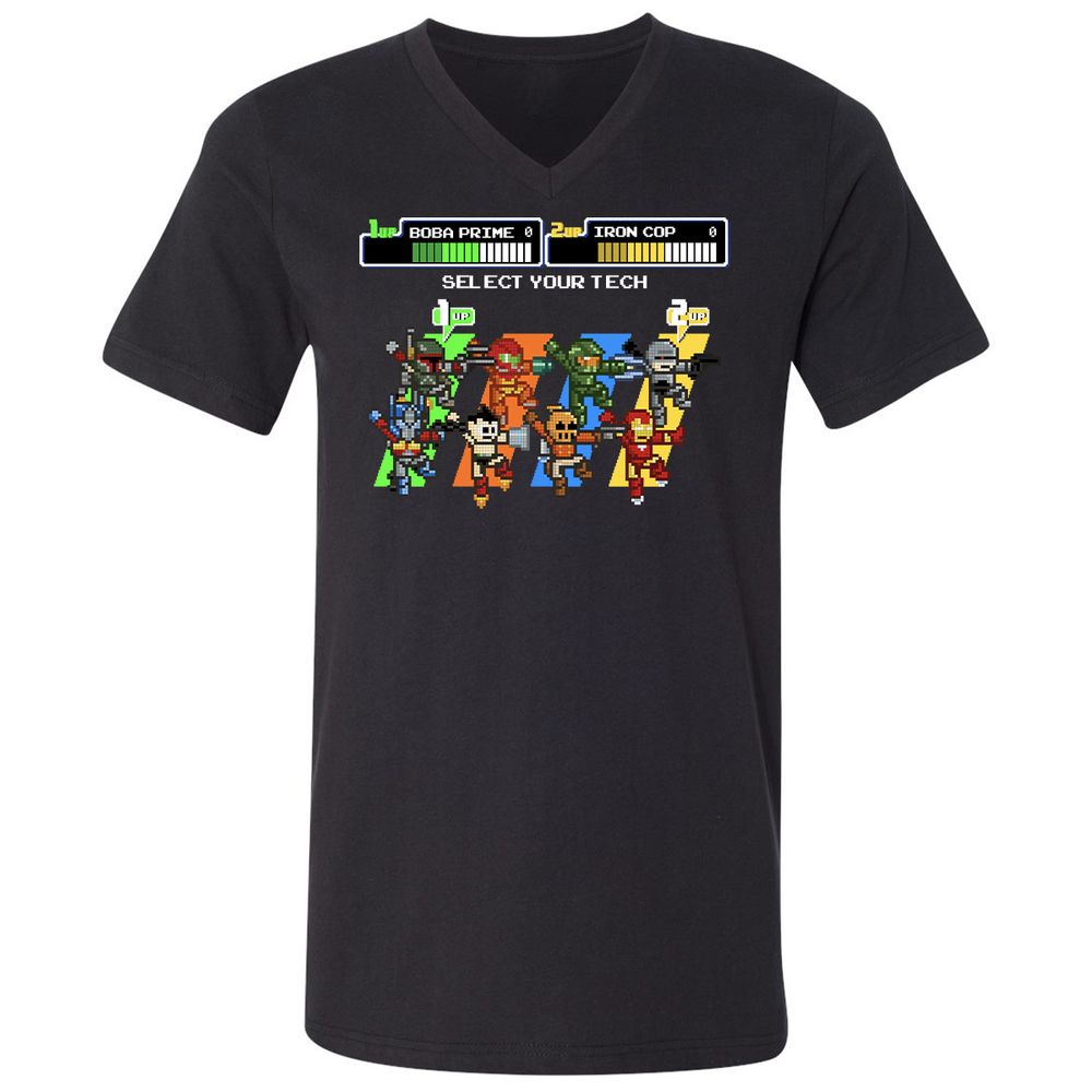 Unisex V-Neck T-Shirt - THQV8UVU - Black - 1