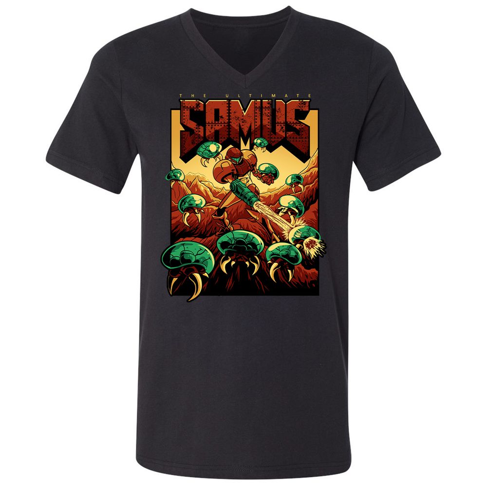 Unisex V-Neck T-Shirt - JVU5ALND - Black - 1