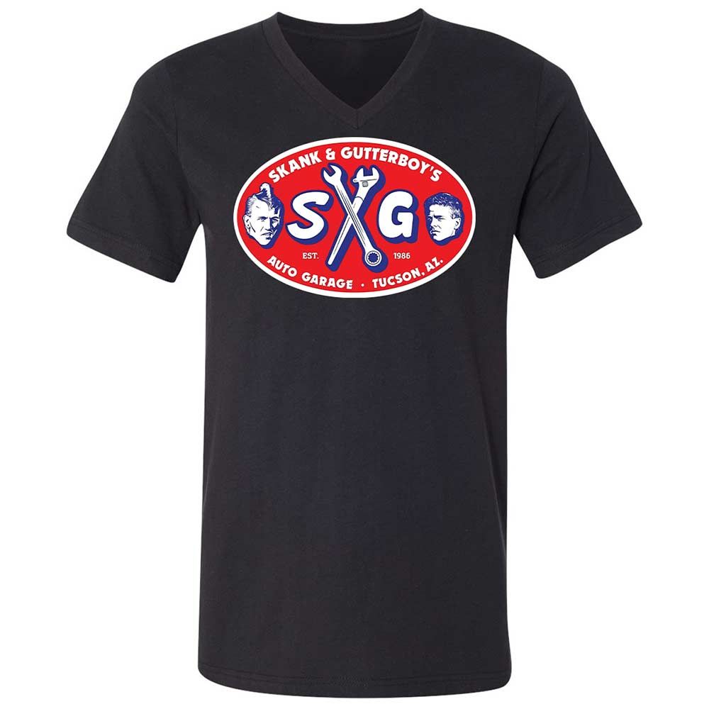 Unisex V-Neck T-Shirt - JSTFP5UX - Black - 1