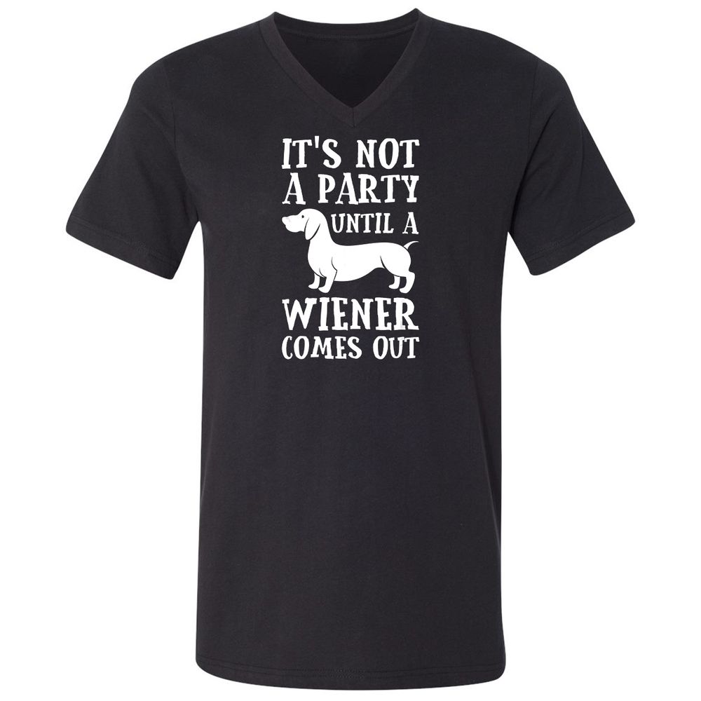 Unisex V-Neck T-Shirt - S75XQZDB - Black - 1
