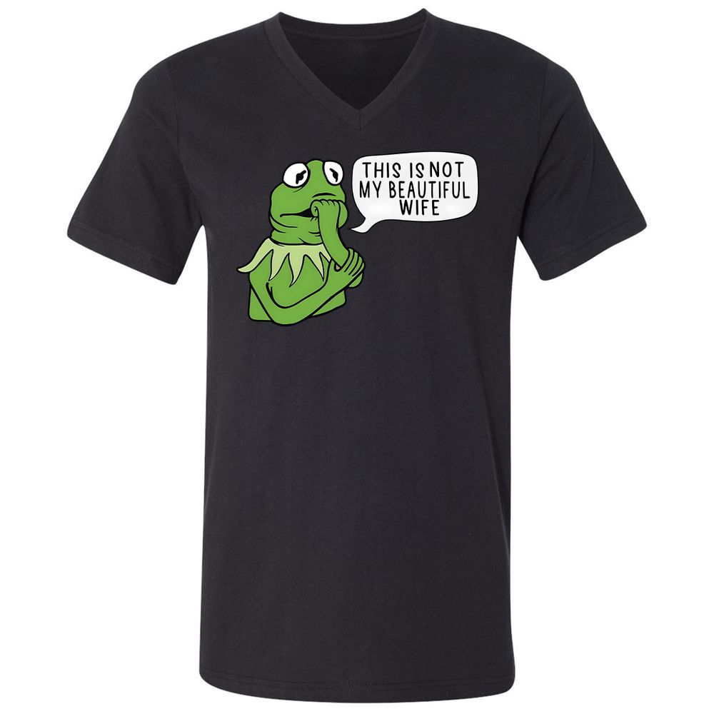 Unisex V-Neck T-Shirt - PUW2FEUU - Black - 1