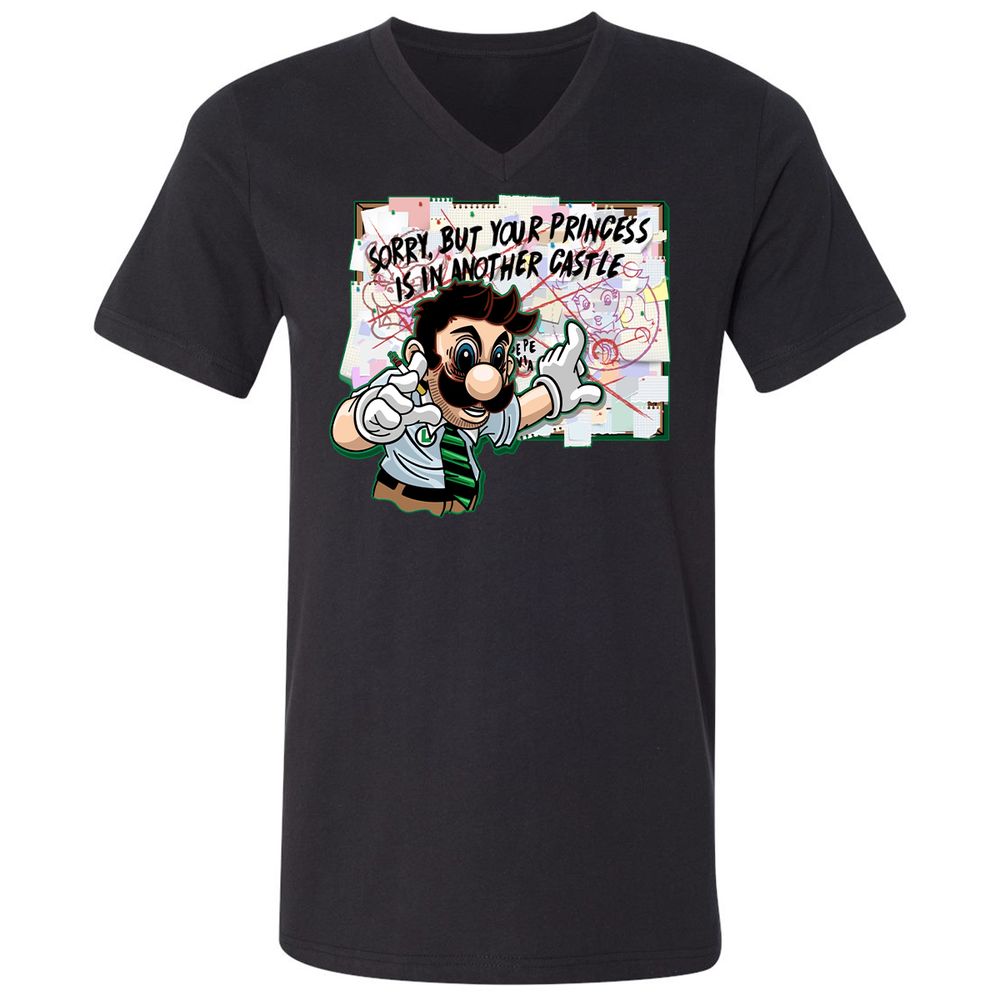 Unisex V-Neck T-Shirt - 34G91UM3 - Black - 1