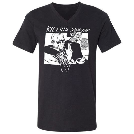 Unisex V-Neck T-Shirt - NNNCQFLY - Black - 1