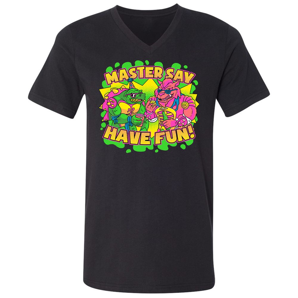 Unisex V-Neck T-Shirt - WFLQ25H5 - Black - 1