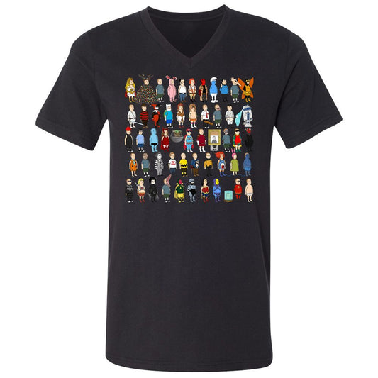 Unisex V-Neck T-Shirt - 7B8SC7PZ - Black - 1