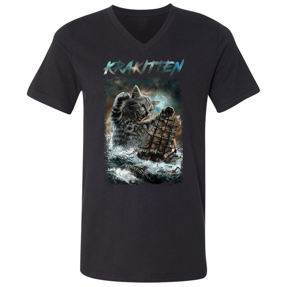 Unisex V-Neck T-Shirt - 2KDVBMXV - Black - 1